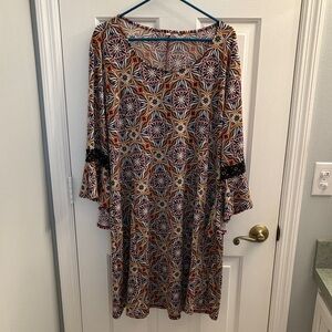 Multicolor Geometric Pattern Dress